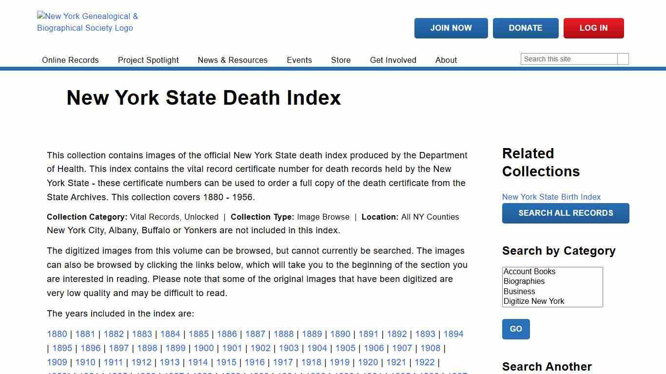 New York State Death Index | New York Genealogical & Biographical Society
