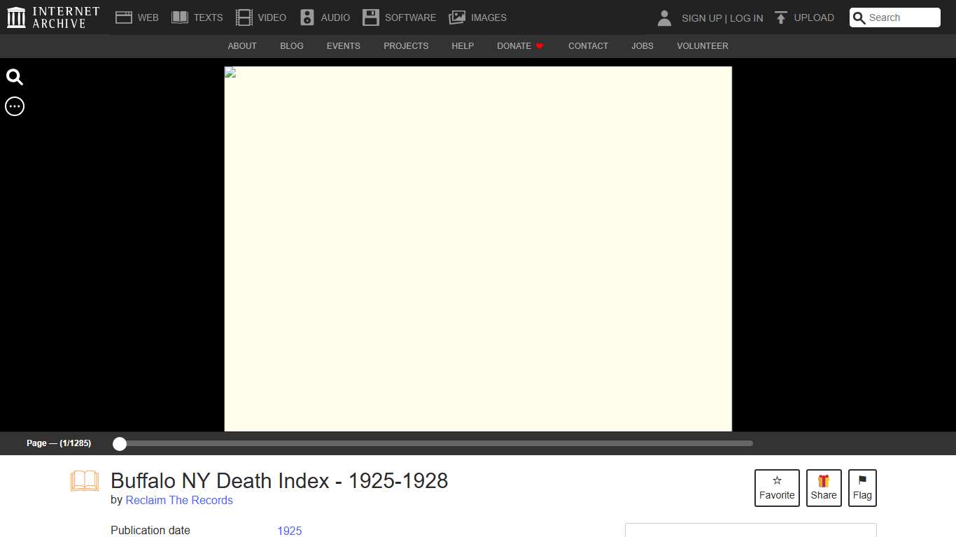 Buffalo NY Death Index - 1925-1928 : Reclaim The Records : Free Download, Borrow, and Streaming : Internet Archive